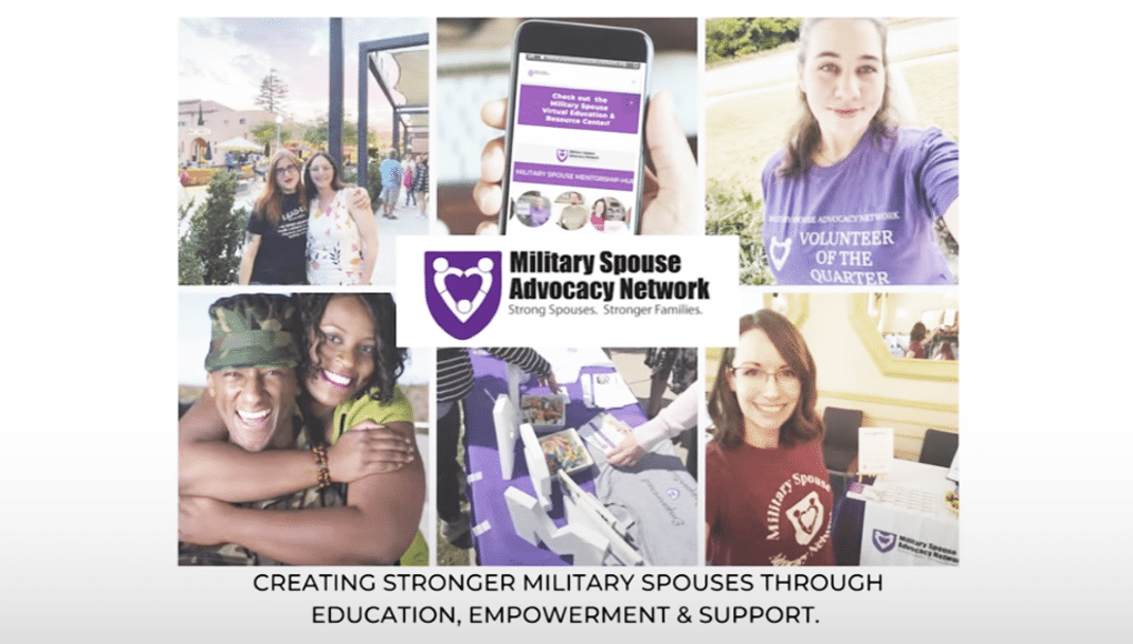 A collage of images demonstrating the Military Spouse Advocacy Network.