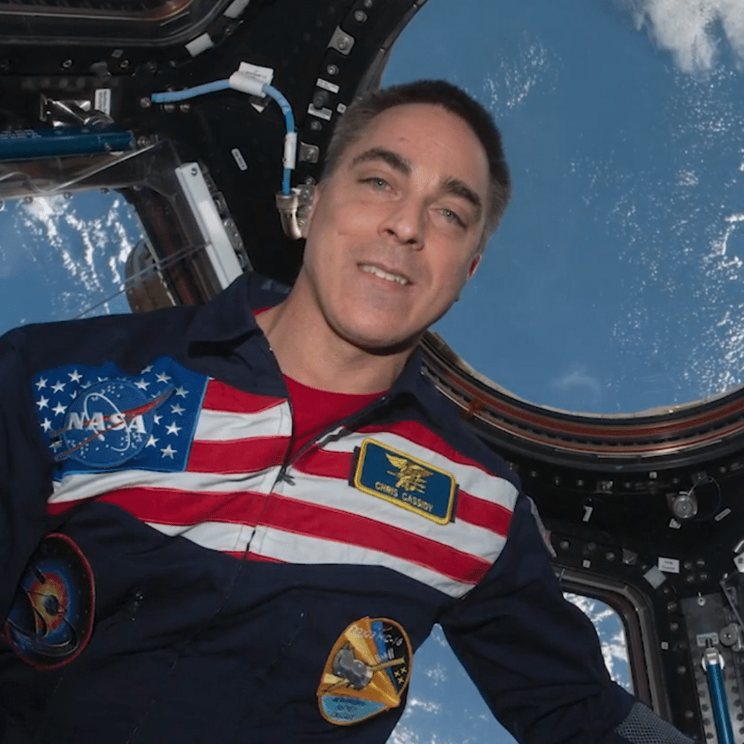 Christopher Cassidy inside a spaceship.